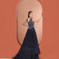 Midnight Blue Heavy Sequin Work Gown